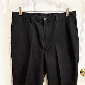 Haggar Black H Label khaki dress pants 36x32 100% cotton Black Made in Mexico